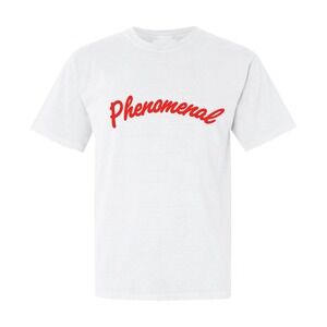 Phenomenal Script T-shirt - White /‎ Red - Size Large